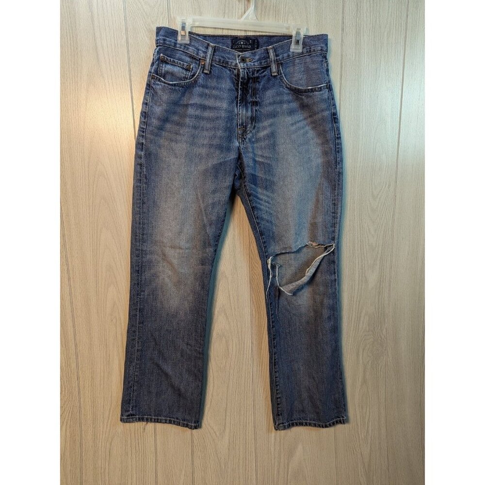 Lucky Brand  181 Relaxed Straight Denim Jeans Men's Size 31x30 Distressed
